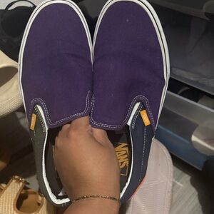 Vans Kids Slip-On Sneakers in Purple and Black